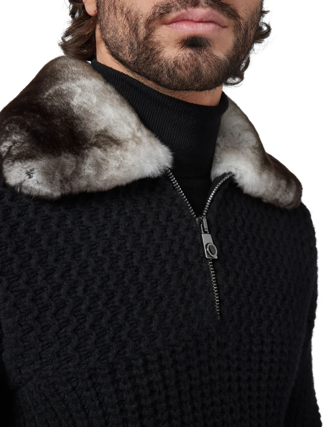 Pullover zip mock Luxury, цвет: Черный