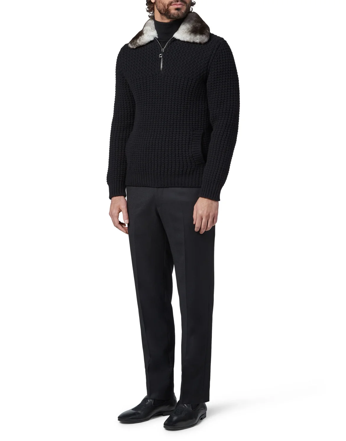 Pullover zip mock Luxury, цвет: Черный