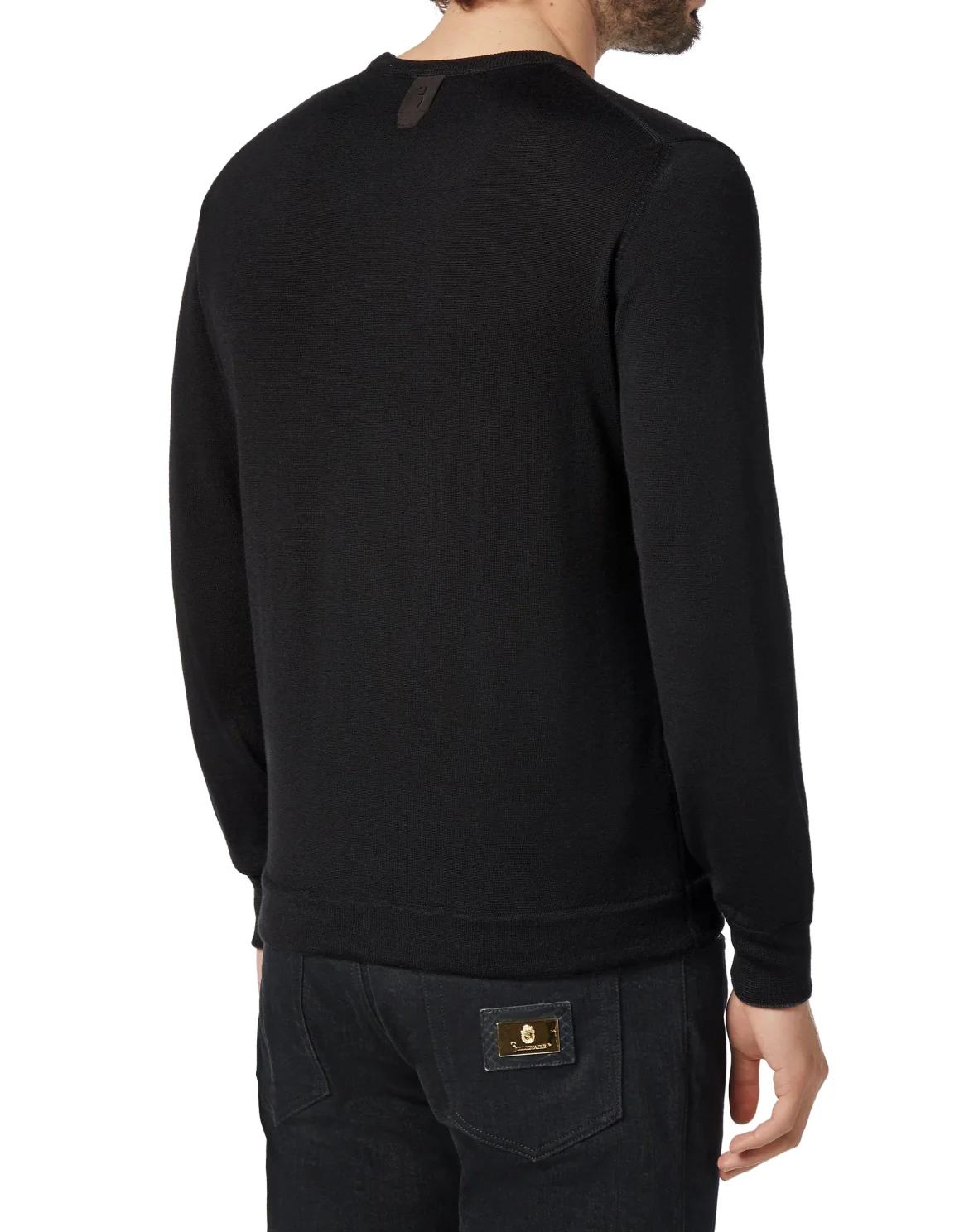 Pullover Round Neck LS Stripes, цвет: Черный