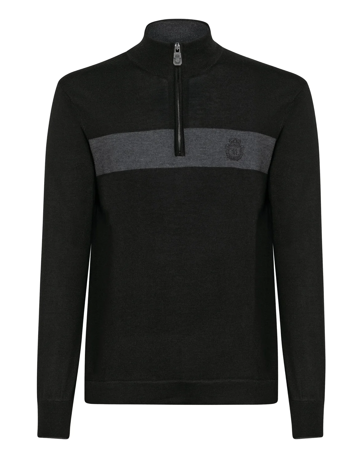 Pullover zip mock Stripes, цвет: Черный