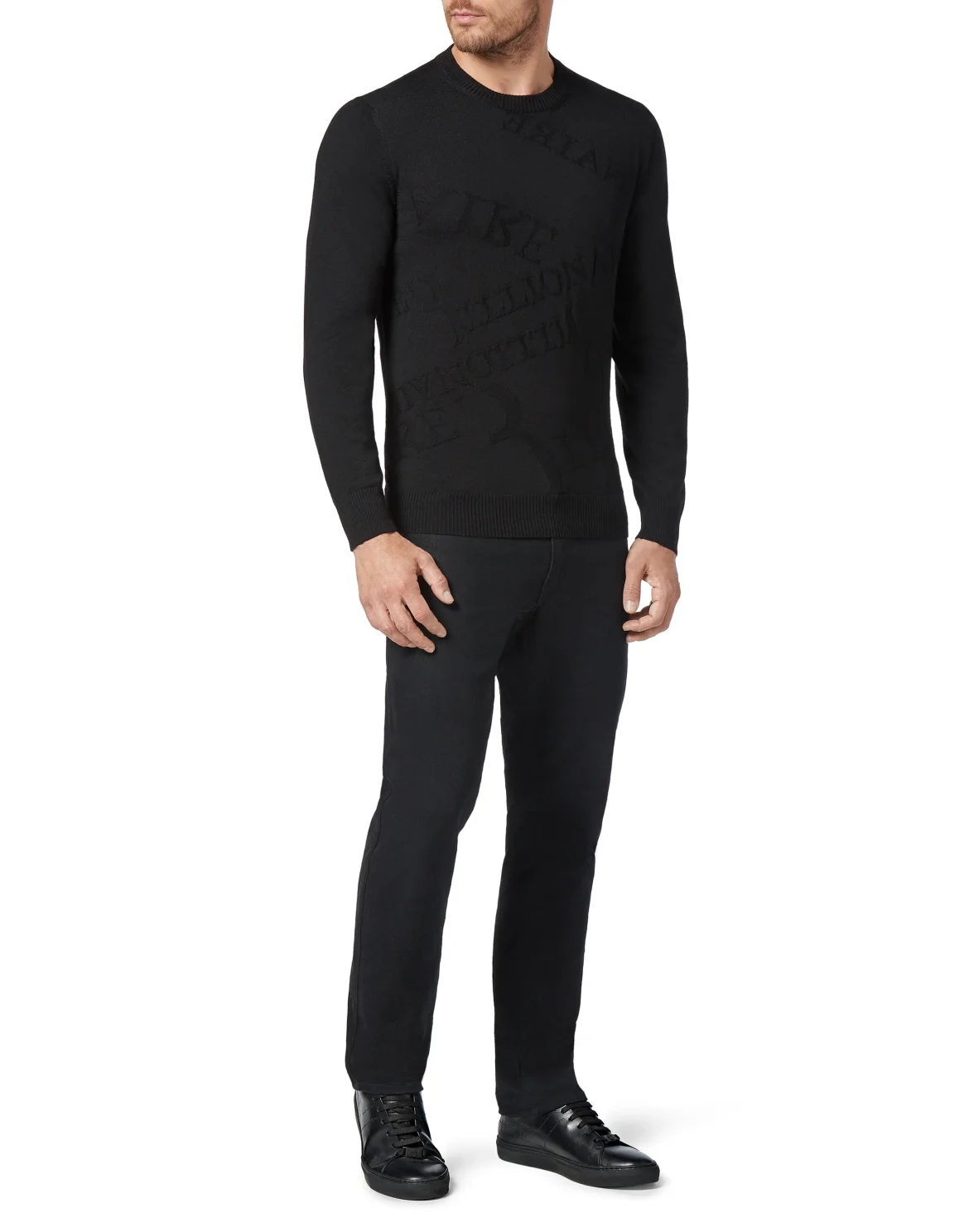 Pullover Round Neck LS Logos, цвет: Черный