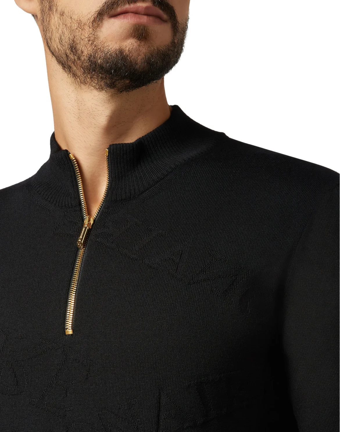 Pullover zip mock Logos, цвет: Черный