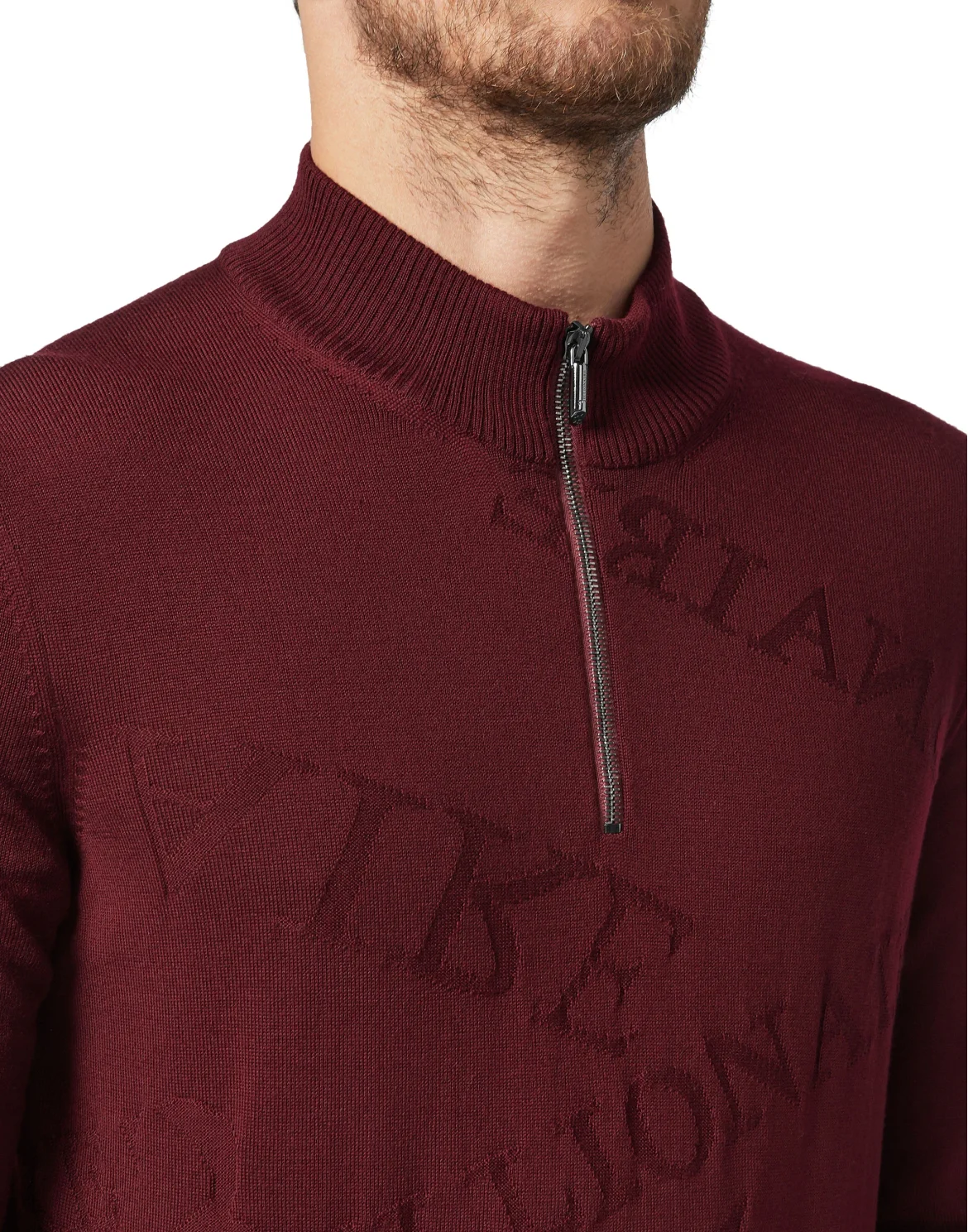 Pullover zip mock Logos, цвет: Красный