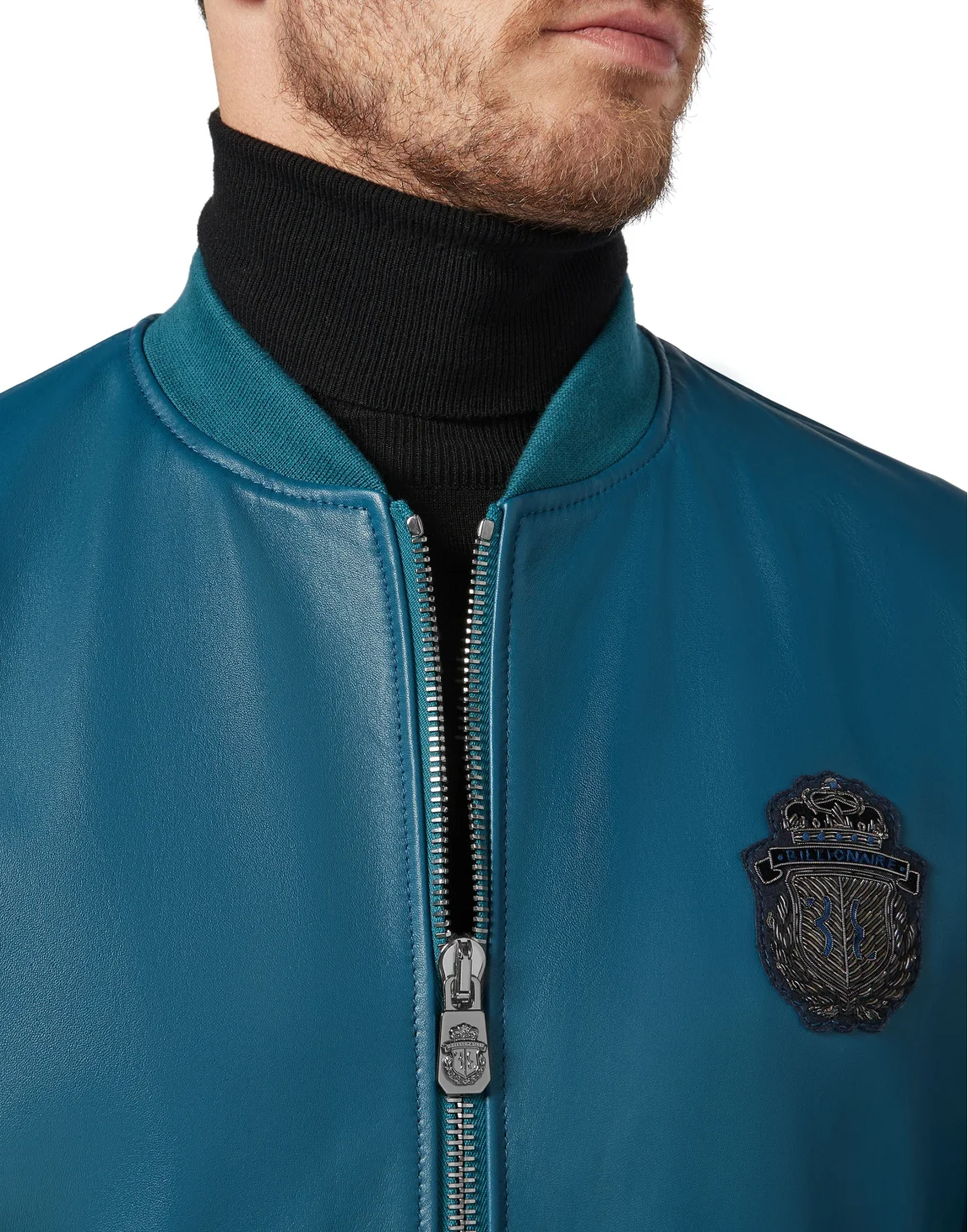 Leather Bomber Crest, цвет: Синий