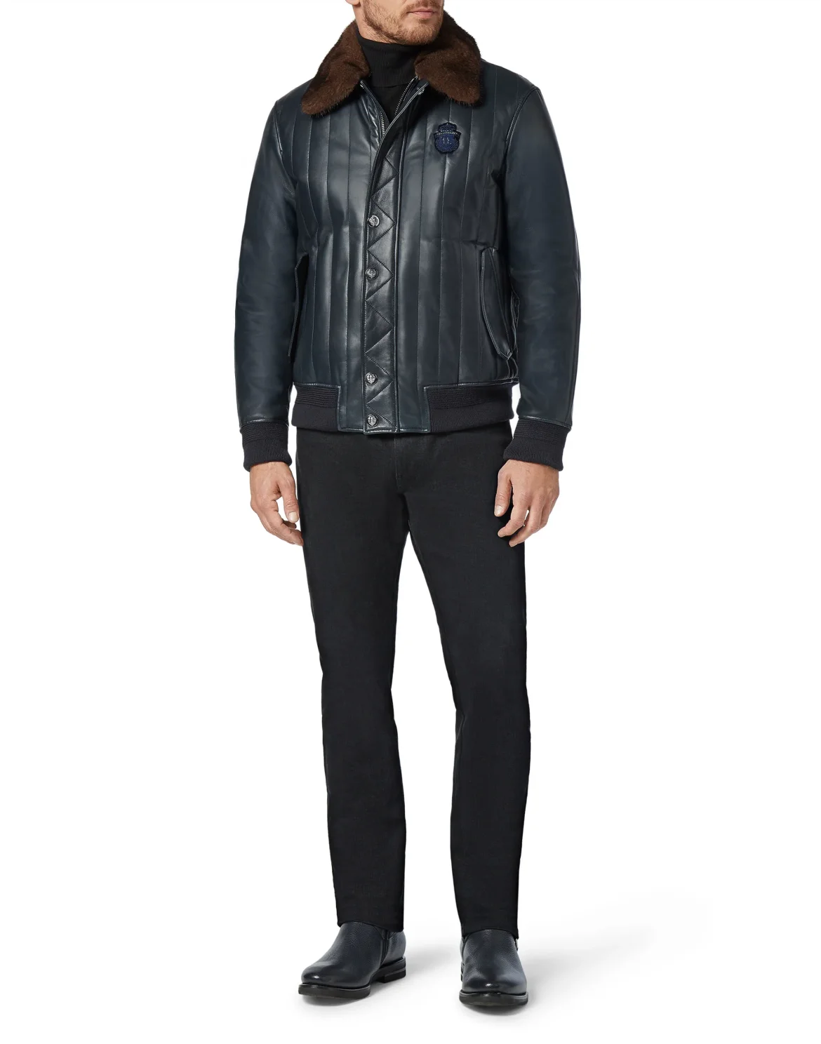 Leather Jacket Crest, цвет: Синий