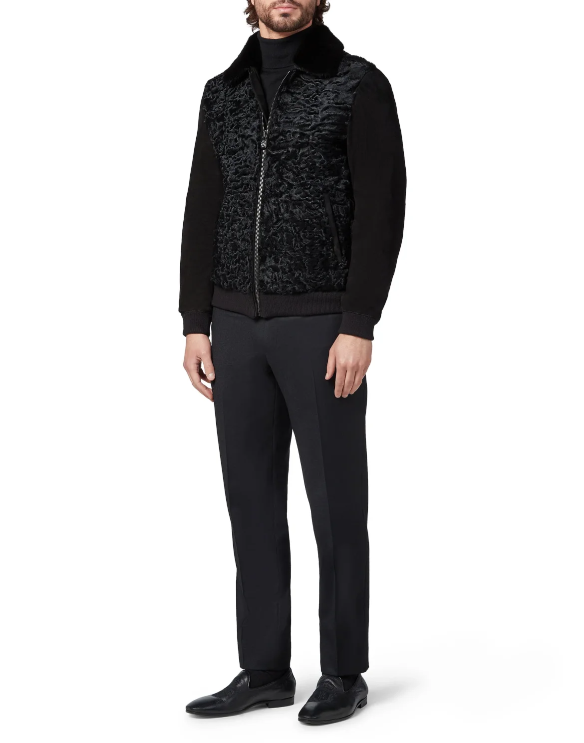 Leather Bomber Luxury, цвет: Черный