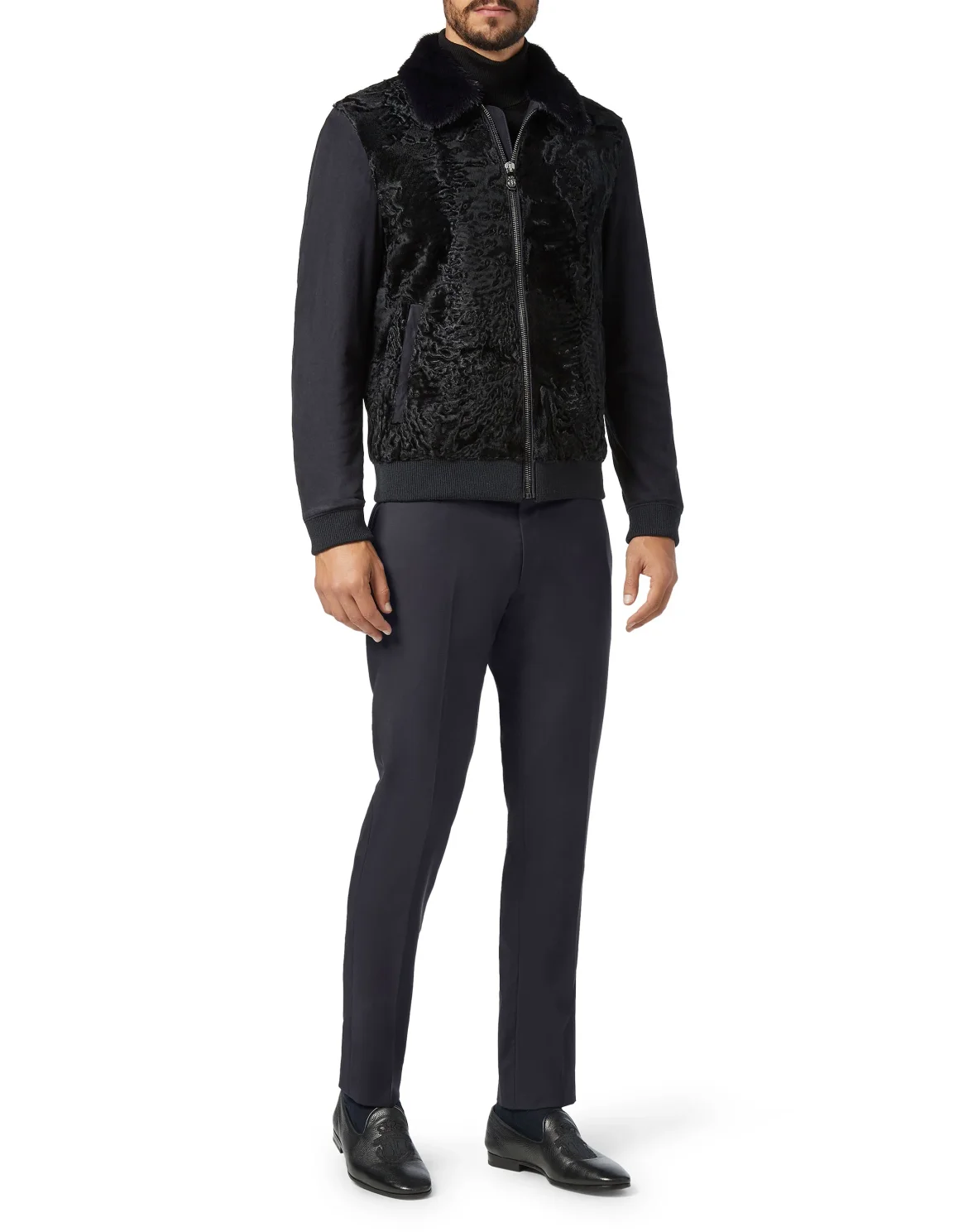 Leather Bomber Luxury, цвет: Синий