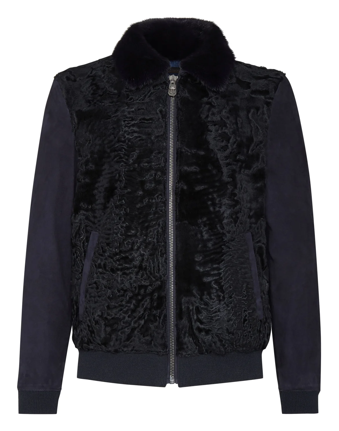 Leather Bomber Luxury, цвет: Синий