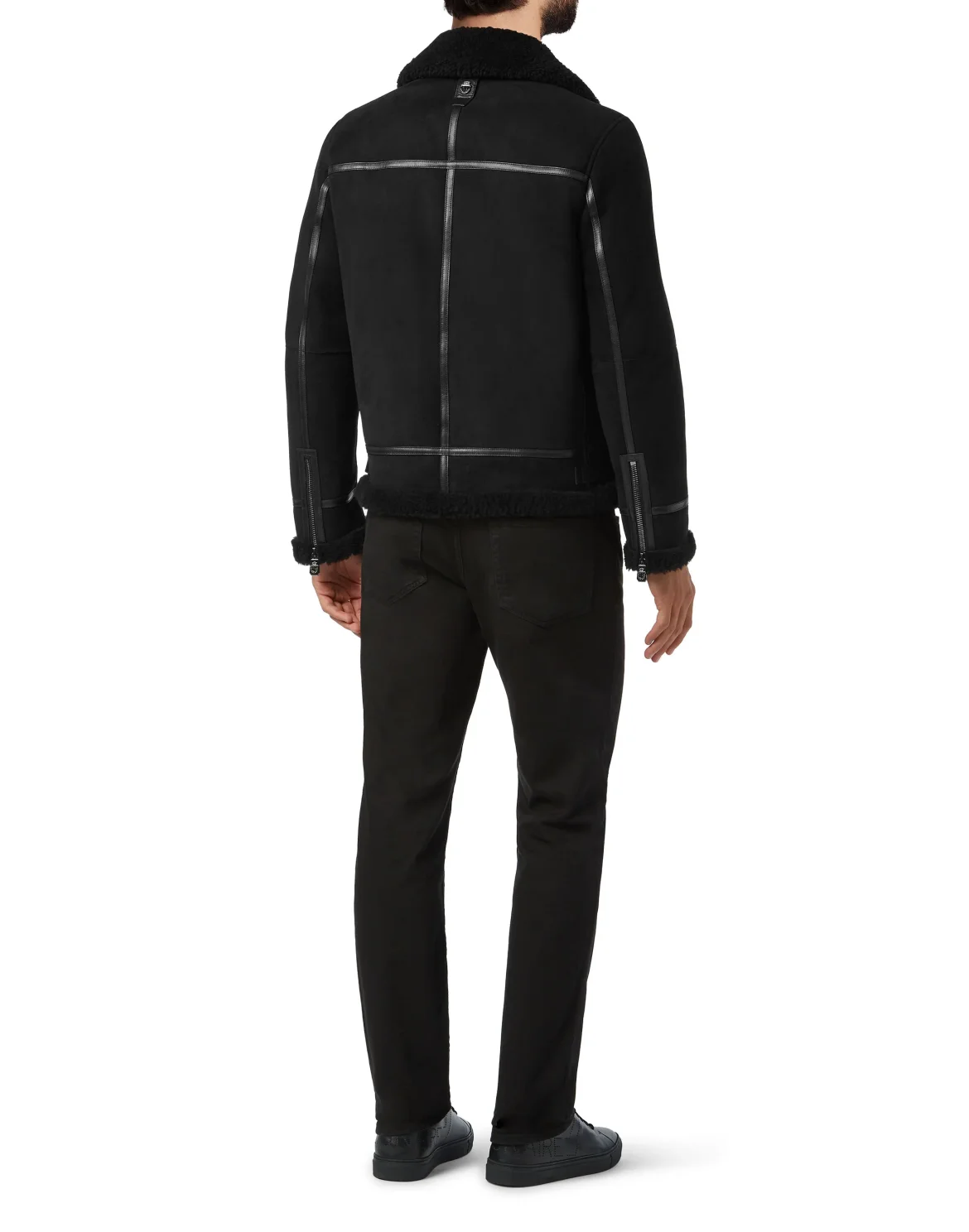 Leather Bomber Double B, цвет: Черный