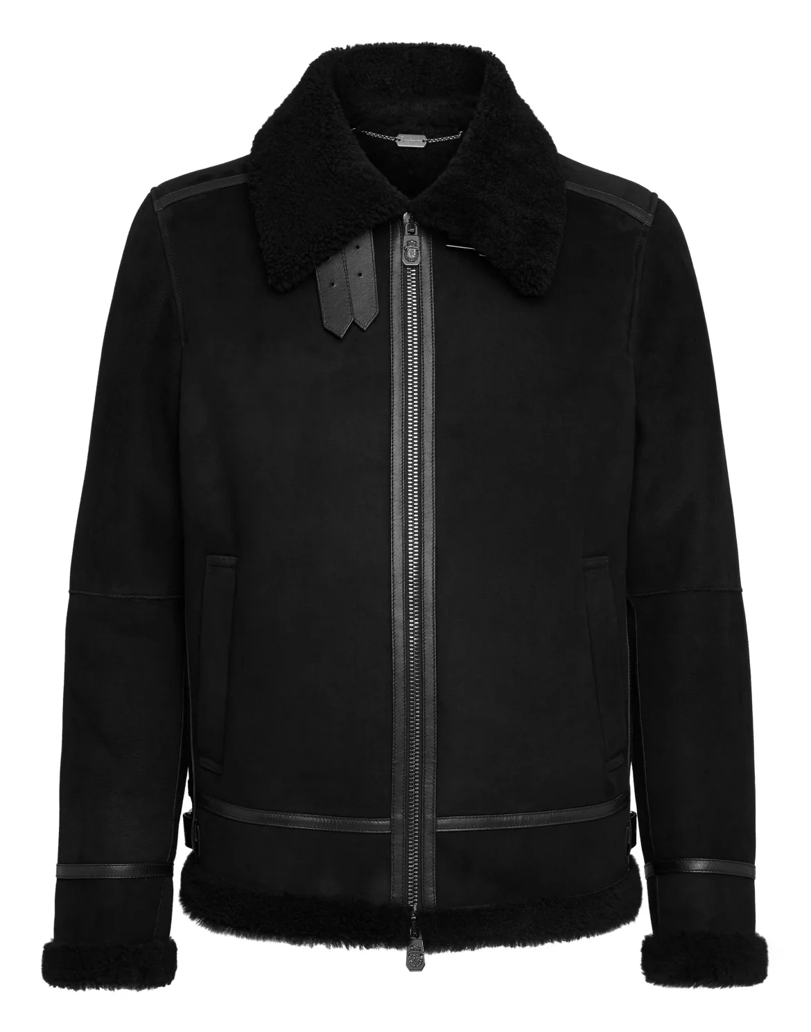 Leather Bomber Double B, цвет: Черный