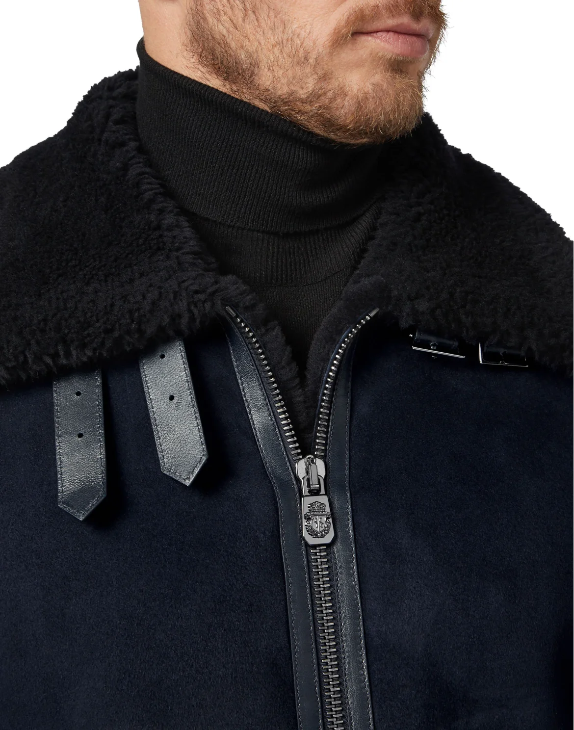 Leather Bomber Double B, цвет: Синий