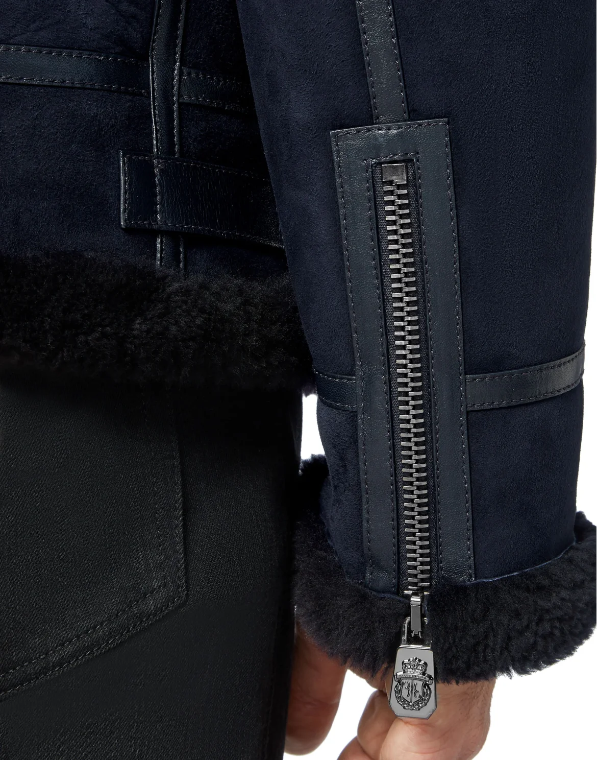 Leather Bomber Double B, цвет: Синий