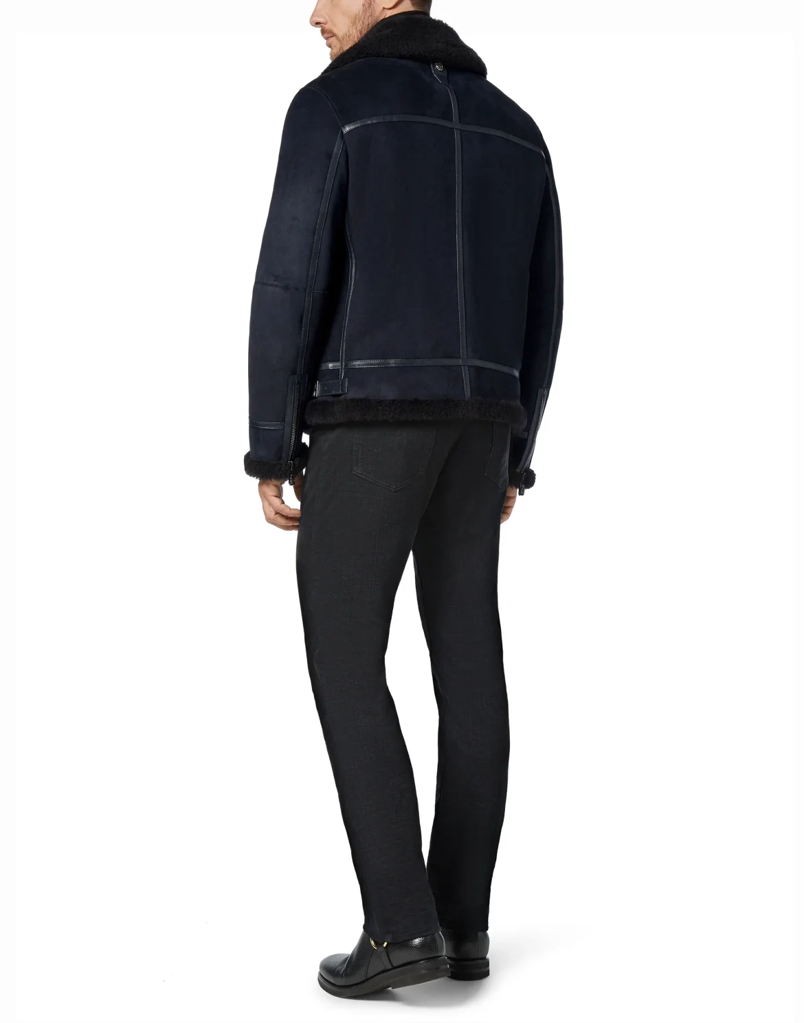 Leather Bomber Double B, цвет: Синий