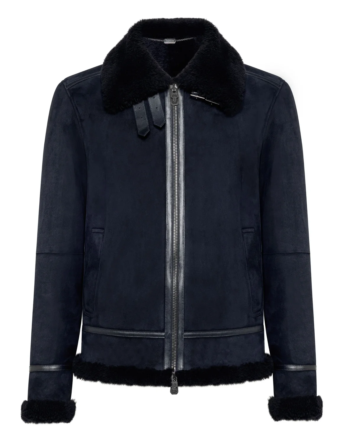 Leather Bomber Double B, цвет: Синий