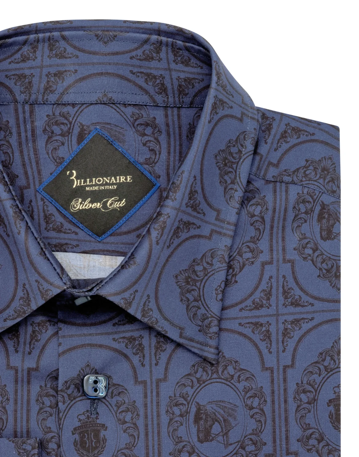 Shirt Silver Cut LS/Milano Horses, цвет: Синий