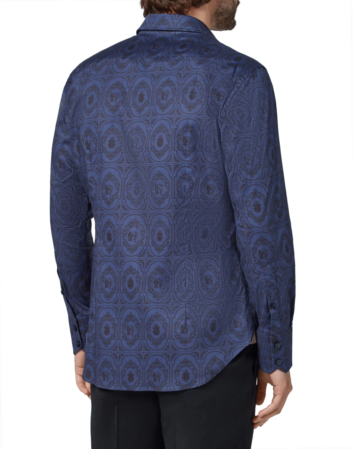 Shirt Silver Cut LS/Milano Horses, цвет: Синий