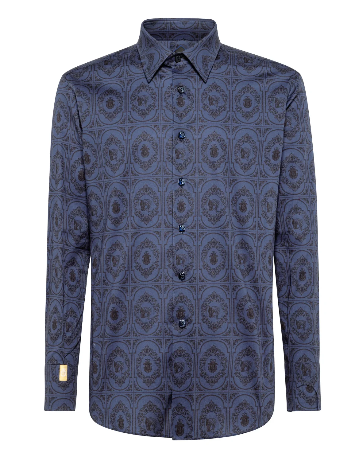 Shirt Silver Cut LS/Milano Horses, цвет: Синий