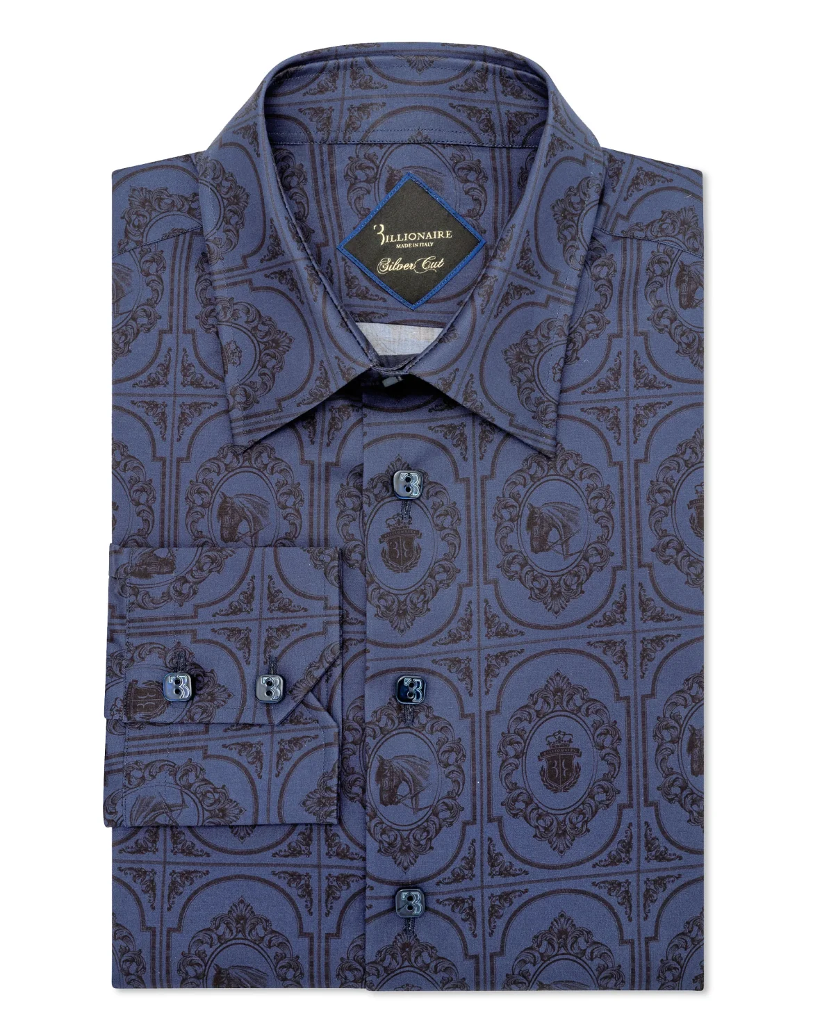 Shirt Silver Cut LS/Milano Horses, цвет: Синий