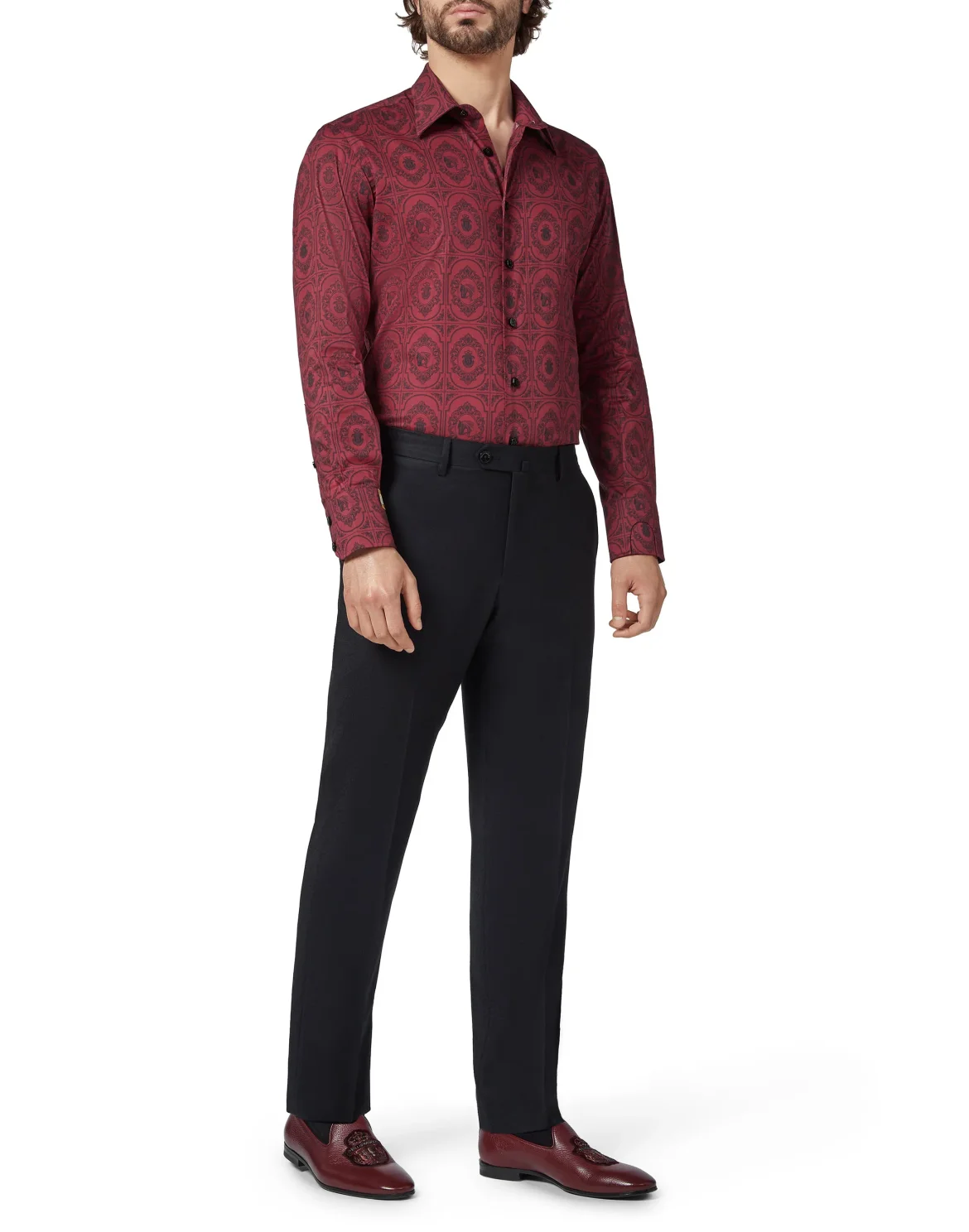 Shirt Silver Cut LS/Milano Horses, цвет: Красный