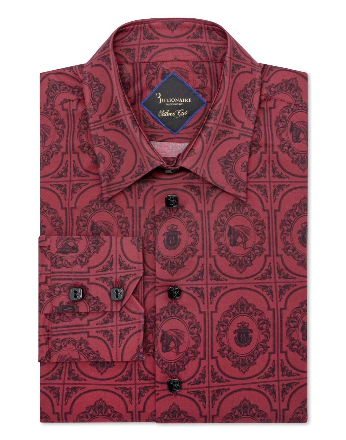 Shirt Silver Cut LS/Milano Horses, цвет: Красный