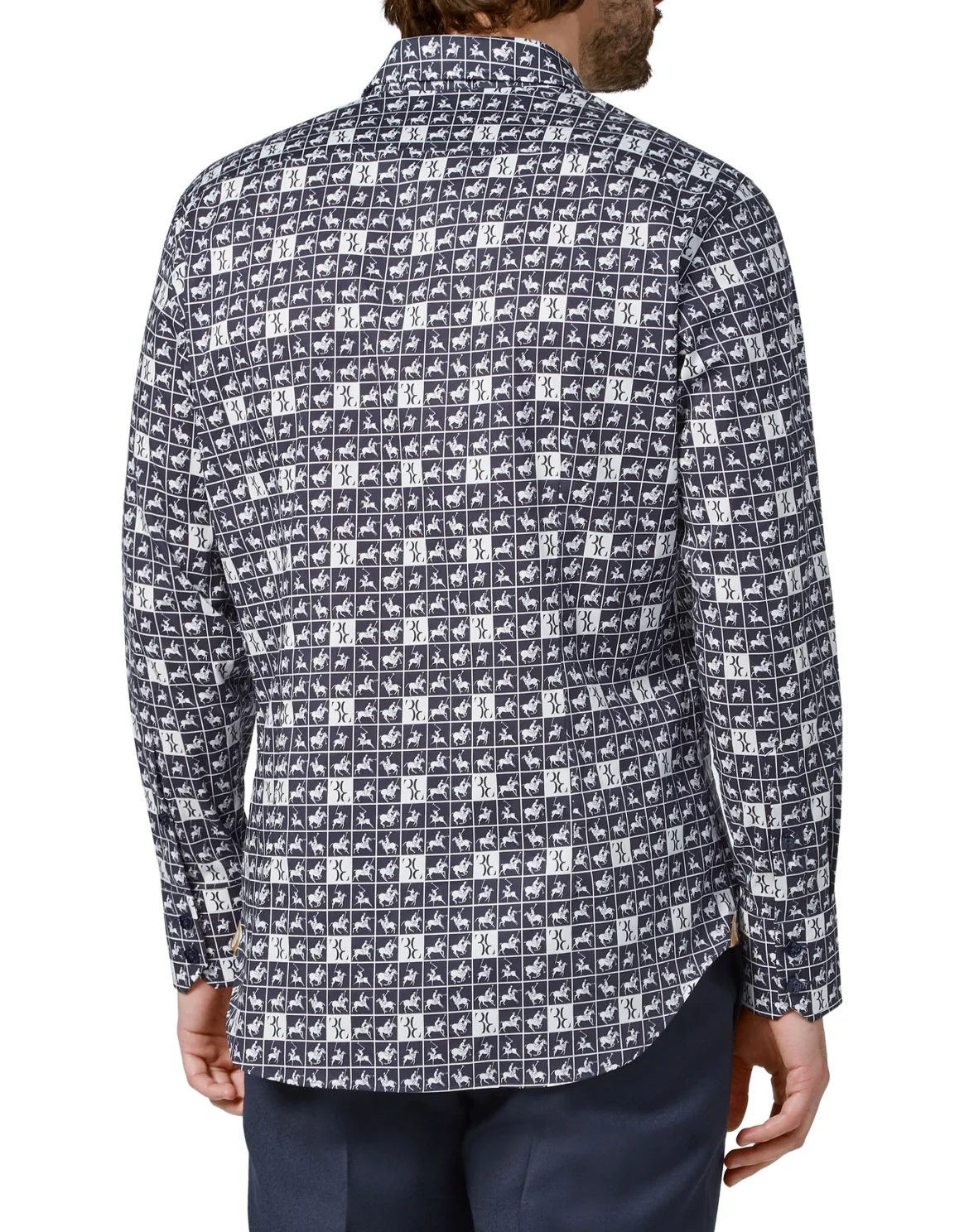 Shirt Silver Cut LS/Milano Horses, цвет: Синий