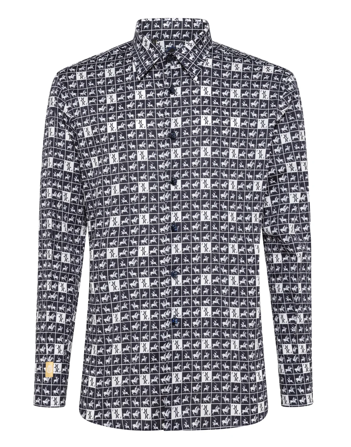 Shirt Silver Cut LS/Milano Horses, цвет: Синий