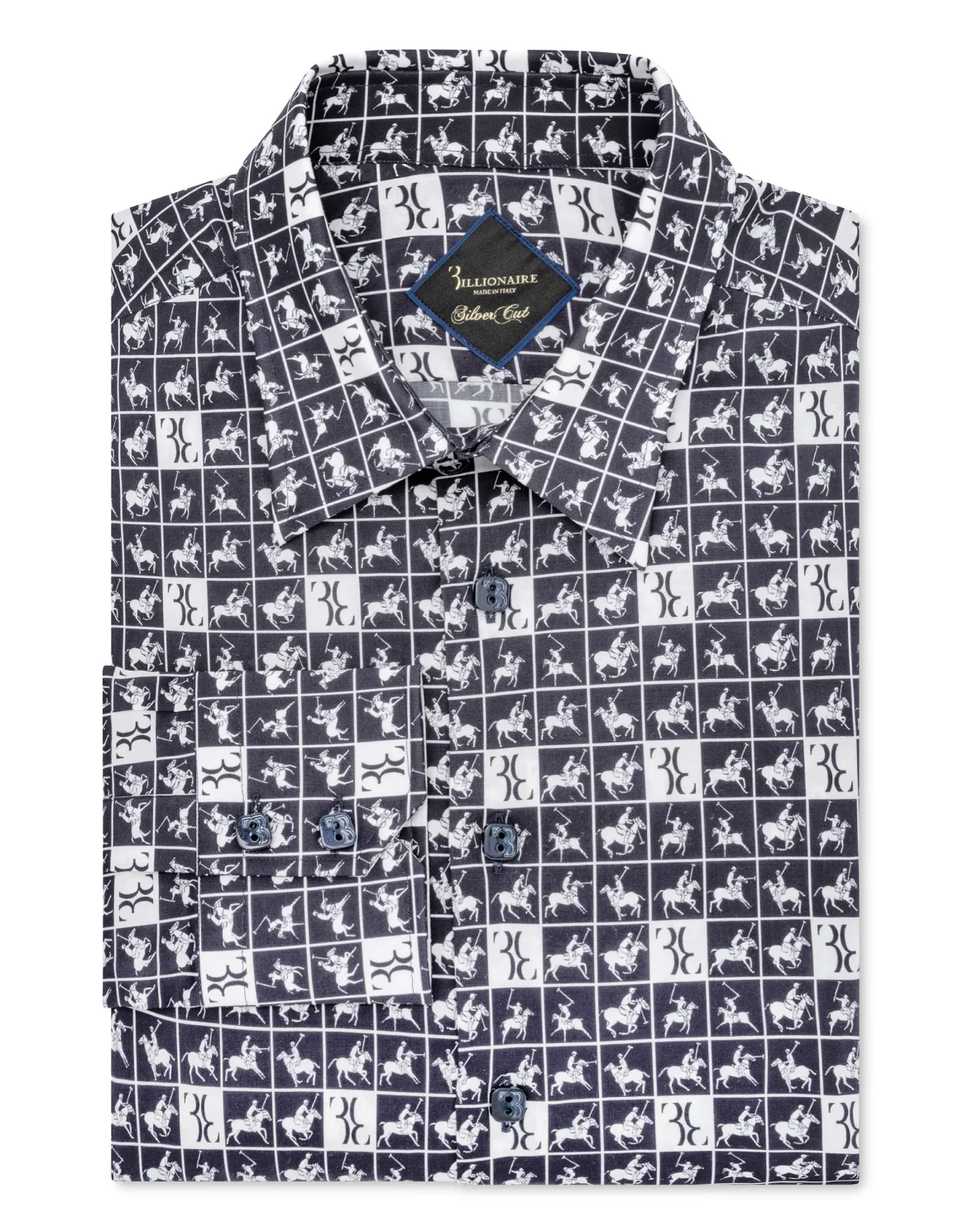 Shirt Silver Cut LS/Milano Horses, цвет: Синий