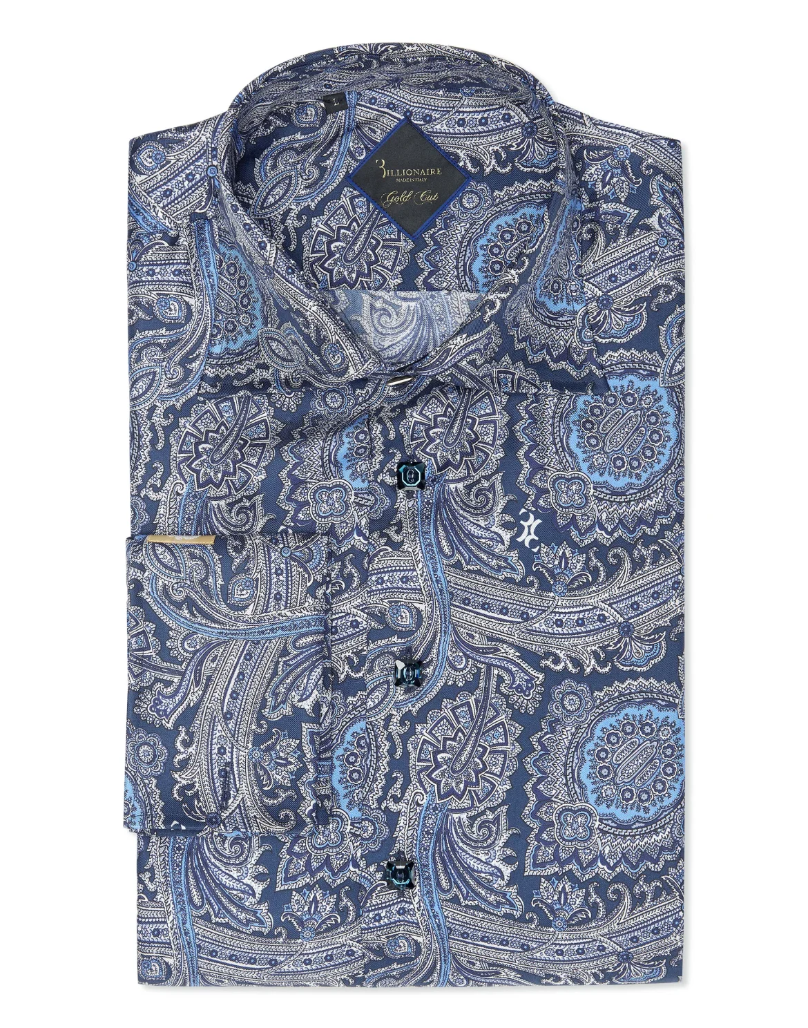 Shirt Gold Cut LS/Flavio Paisley, цвет: Черный