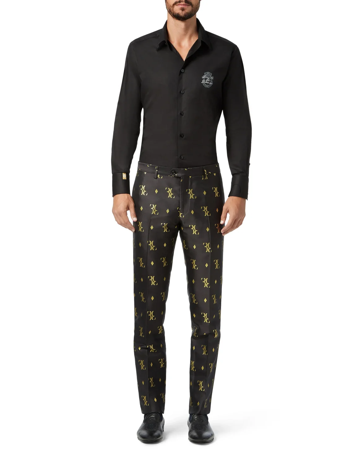Slim Trousers All over BB, цвет: Черный