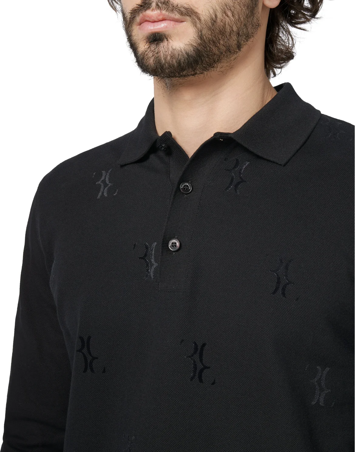 Polo shirt LS All over BB, цвет: Черный