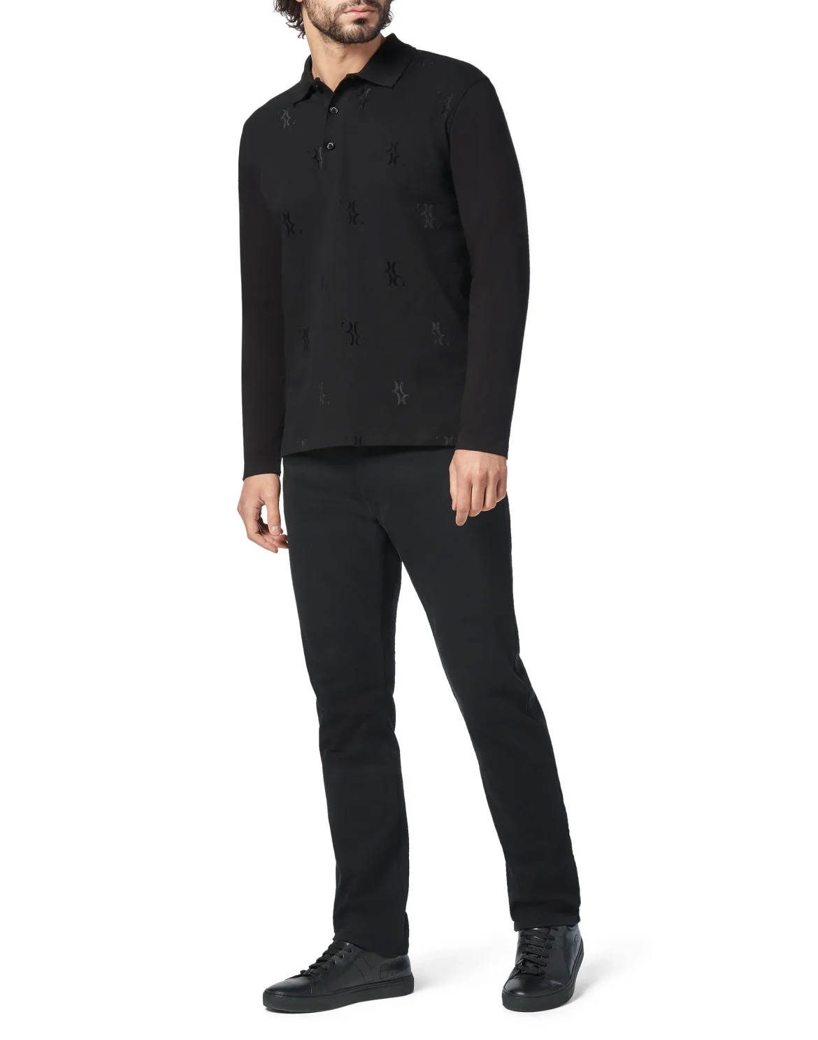 Polo shirt LS All over BB, цвет: Черный