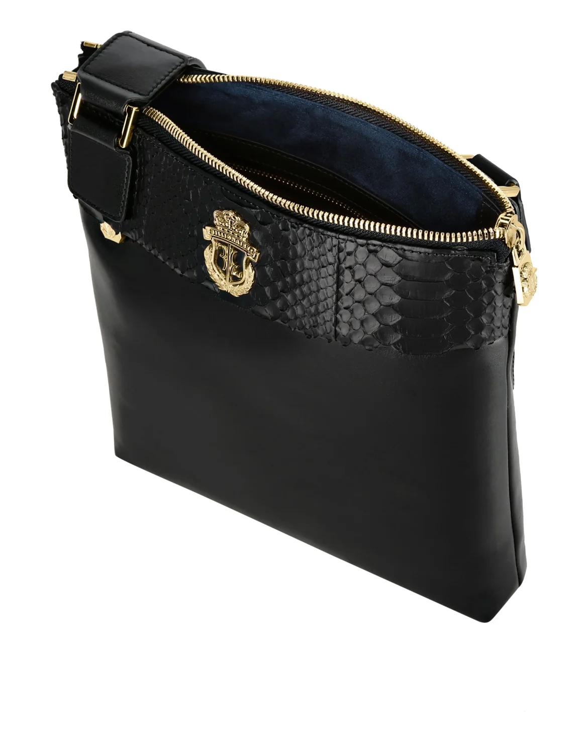 Big Cross body with Python Luxury, цвет: Черный