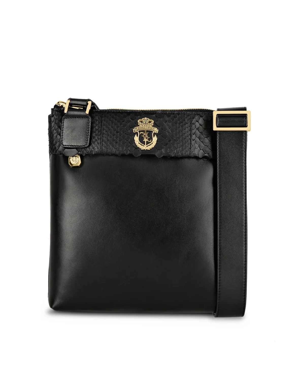 Big Cross body with Python Luxury, цвет: Черный