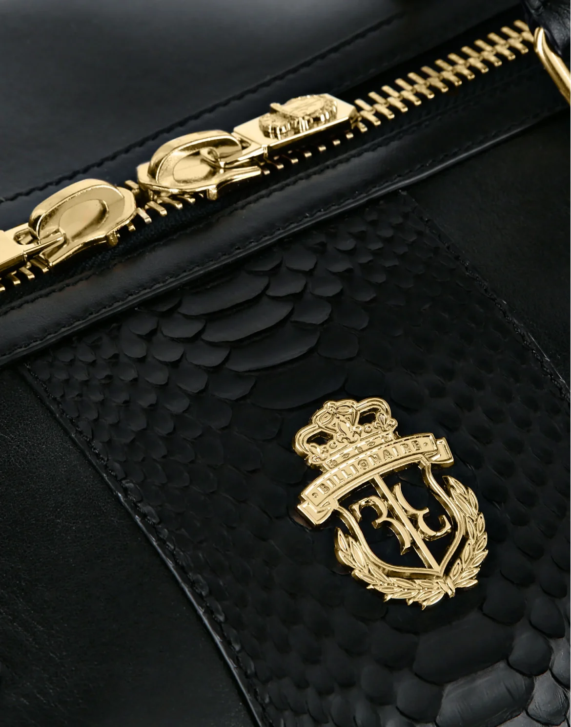 Medium Travel Bag with Python Luxury, цвет: Черный