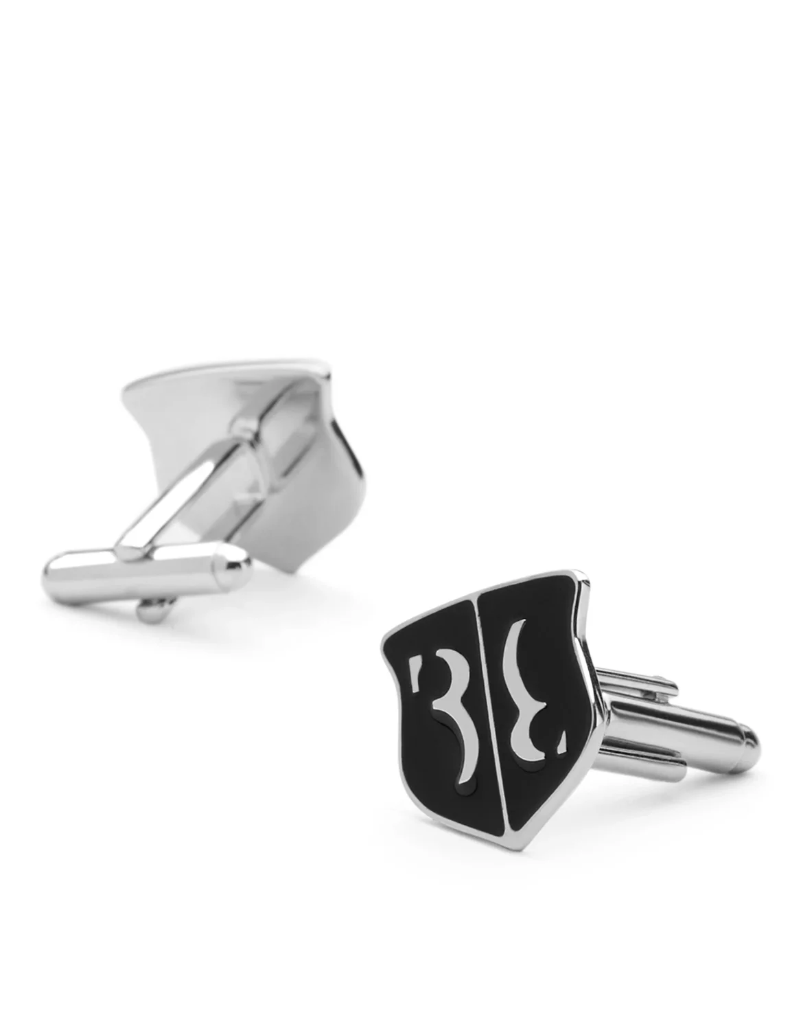 metal cufflinks  Double B, цвет: Черный