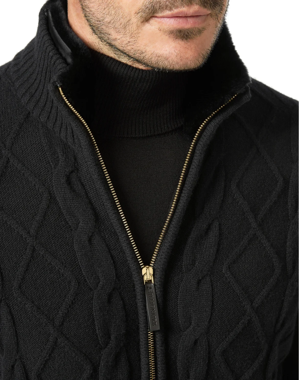 Fur Knit Jacket Luxury, цвет: Черный