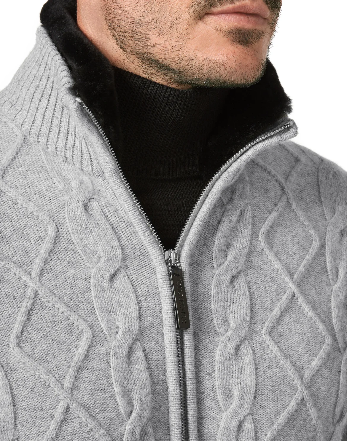 Fur Knit Jacket Luxury, цвет: Серый