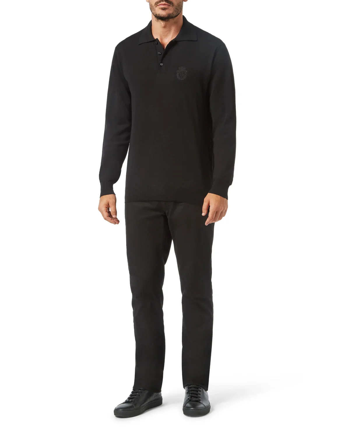 Pullover Polo-Neck LS Crest, цвет: Черный