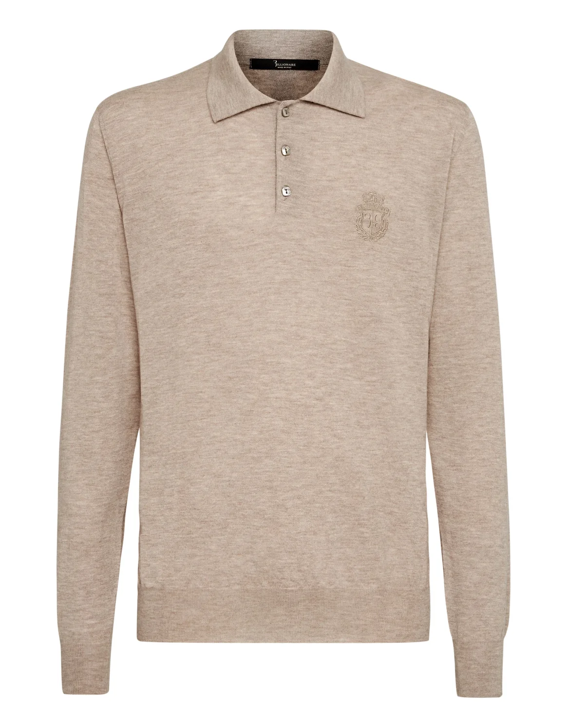Pullover Polo-Neck LS Crest, цвет: Бежевый