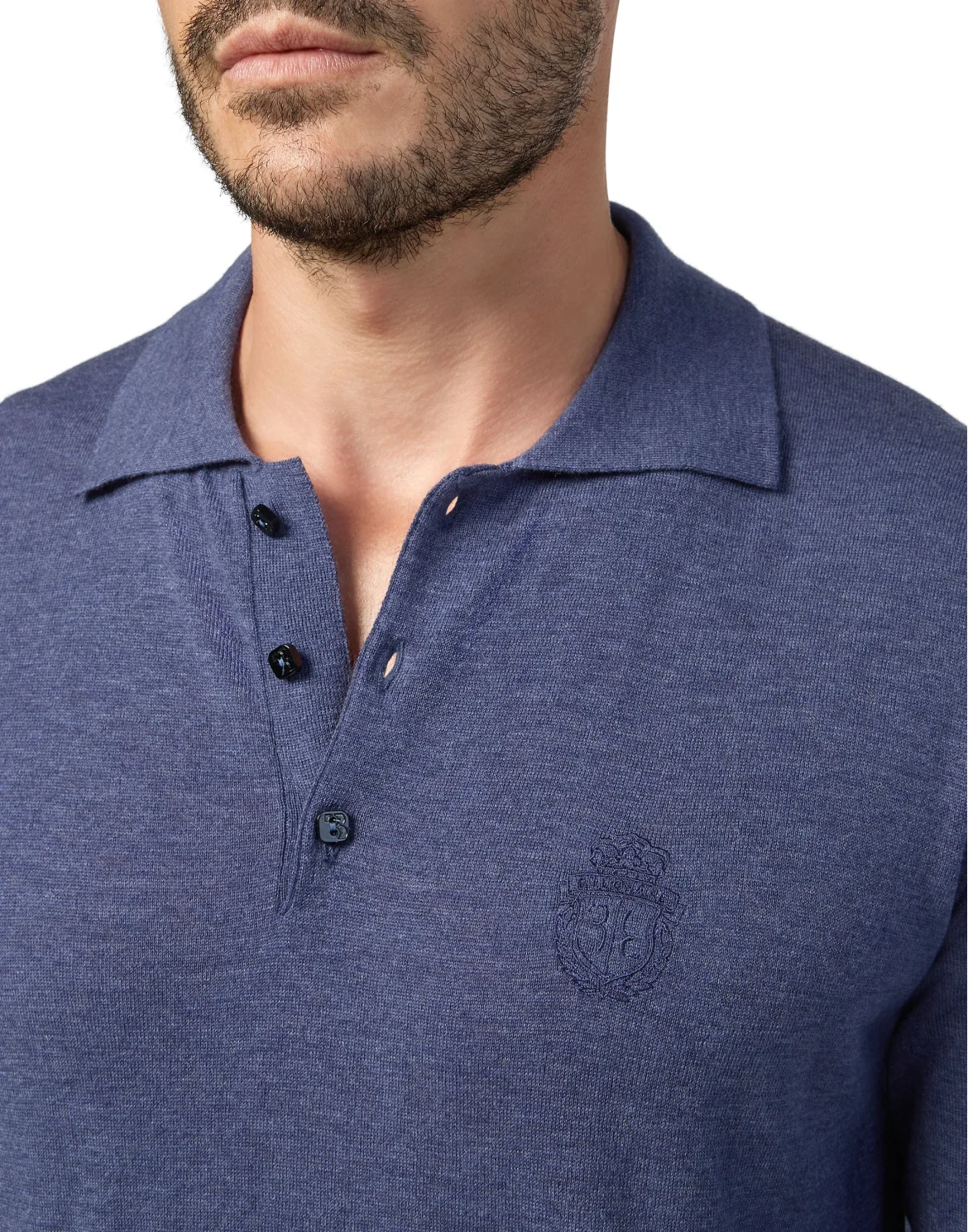 Pullover Polo-Neck LS Crest, цвет: Синий