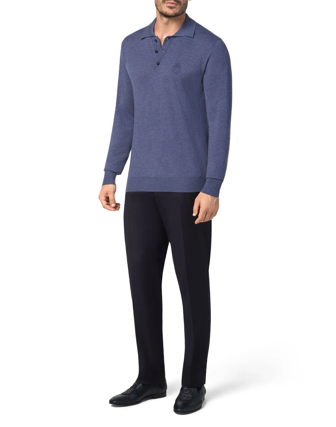 Pullover Polo-Neck LS Crest, цвет: Синий
