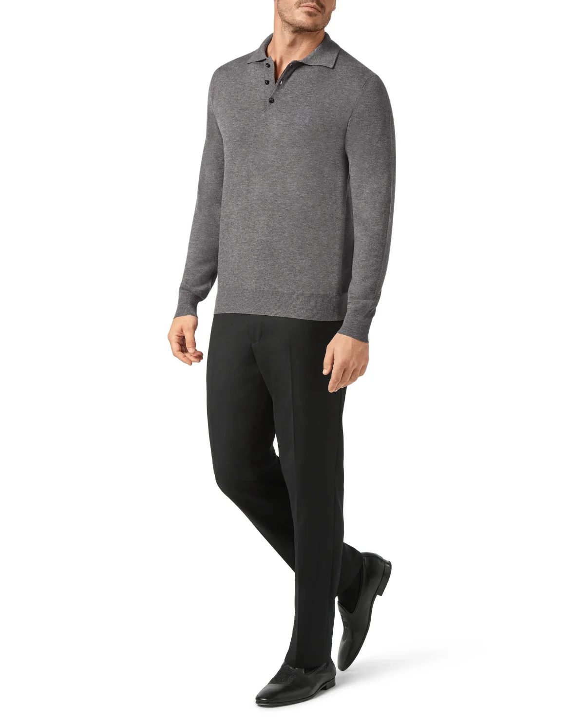 Pullover Polo-Neck LS Crest, цвет: Серый