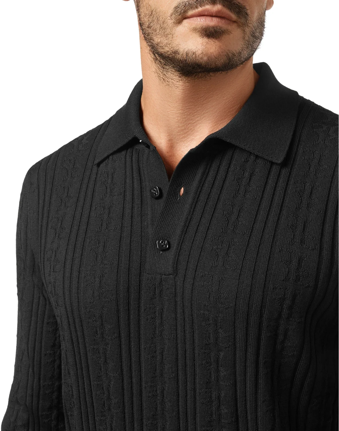 Pullover Polo-Neck LS All over BB, цвет: Черный