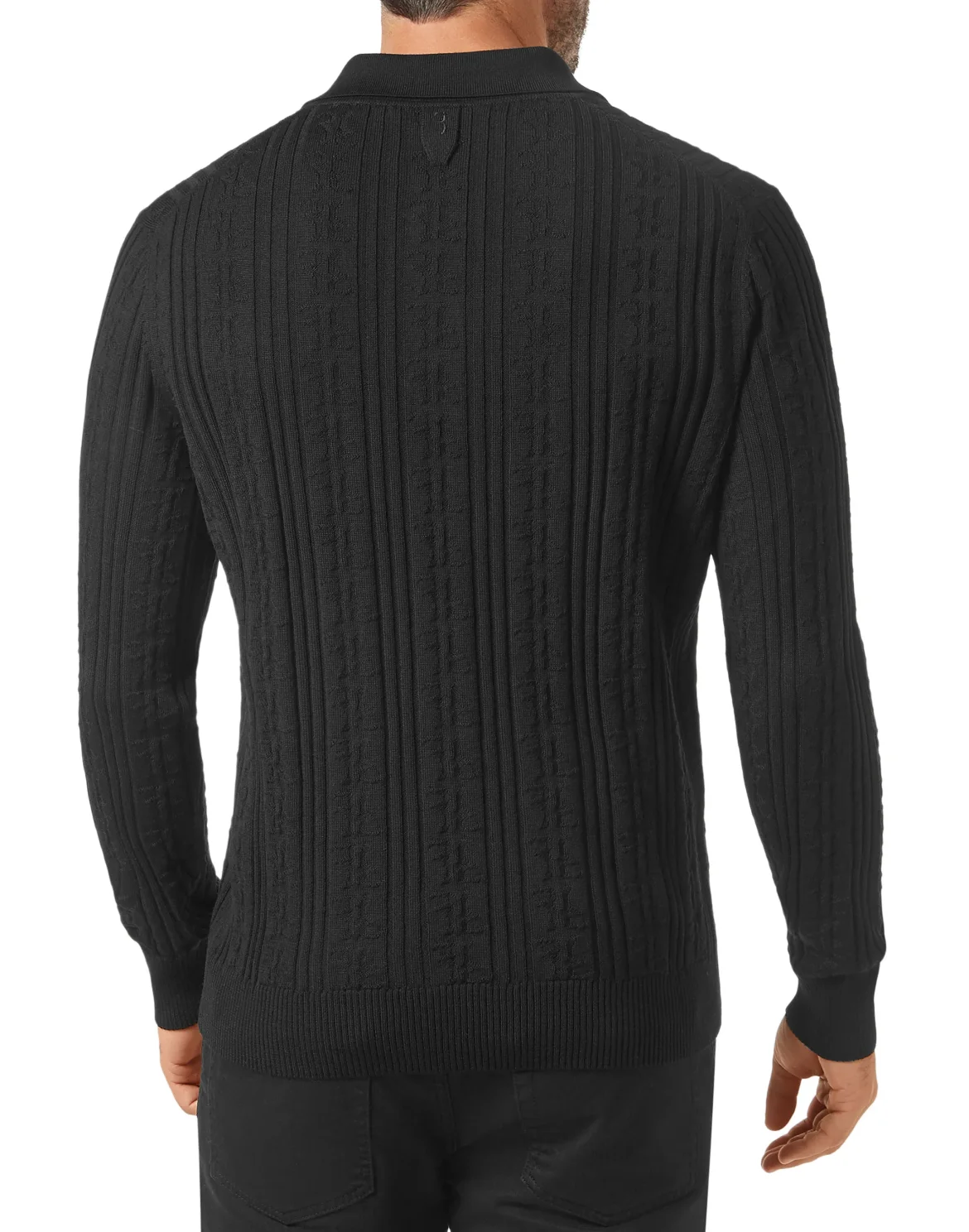 Pullover Polo-Neck LS All over BB, цвет: Черный
