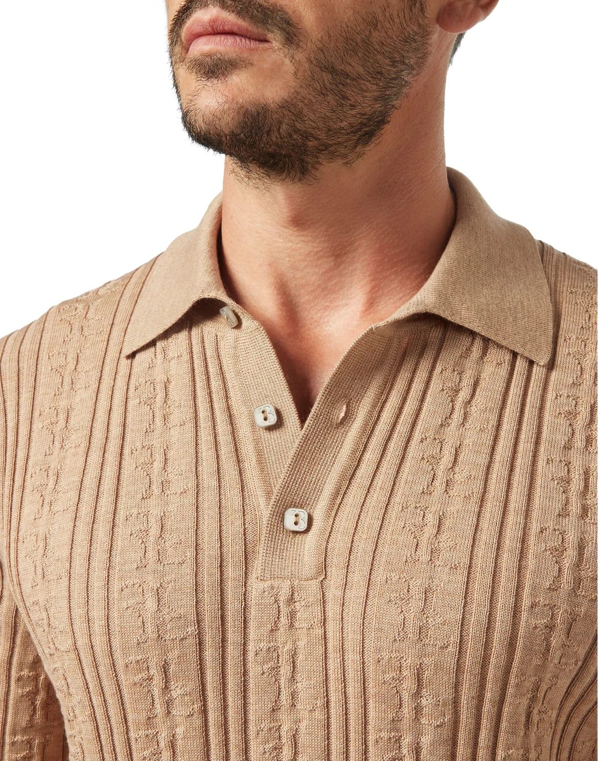 Pullover Polo-Neck LS All over BB, цвет: Бежевый