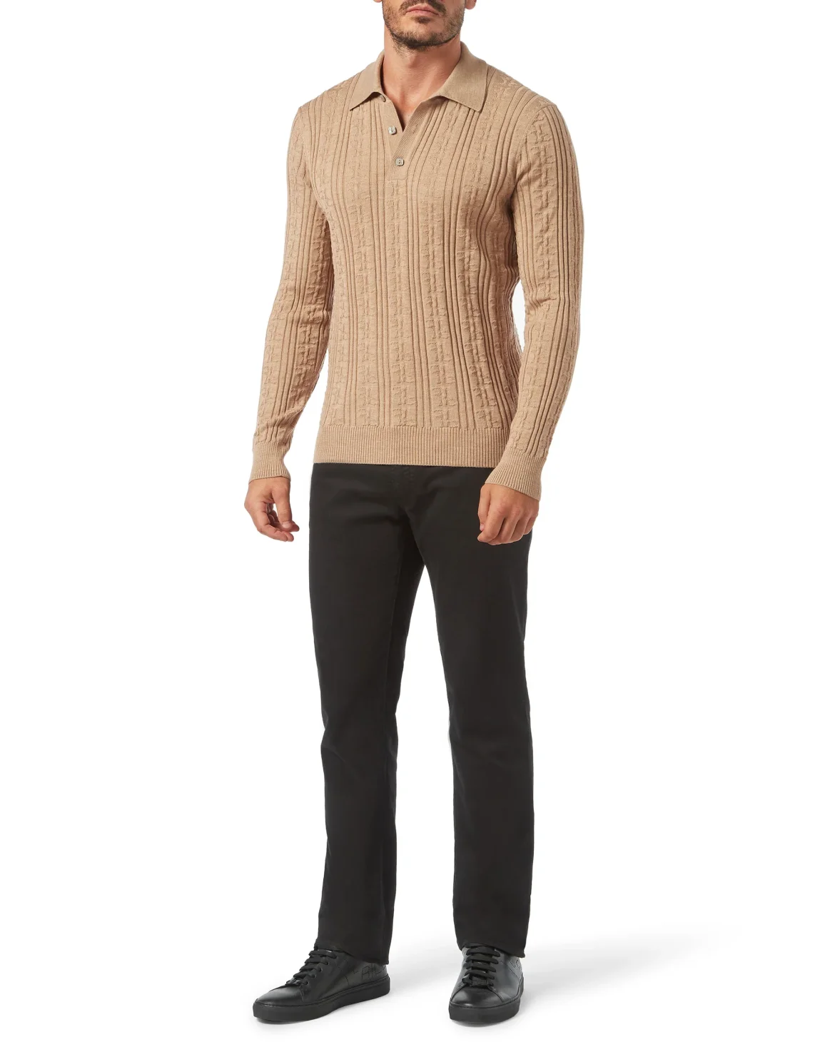 Pullover Polo-Neck LS All over BB, цвет: Бежевый