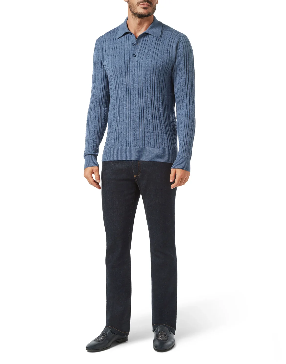 Pullover Polo-Neck LS All over BB, цвет: Синий