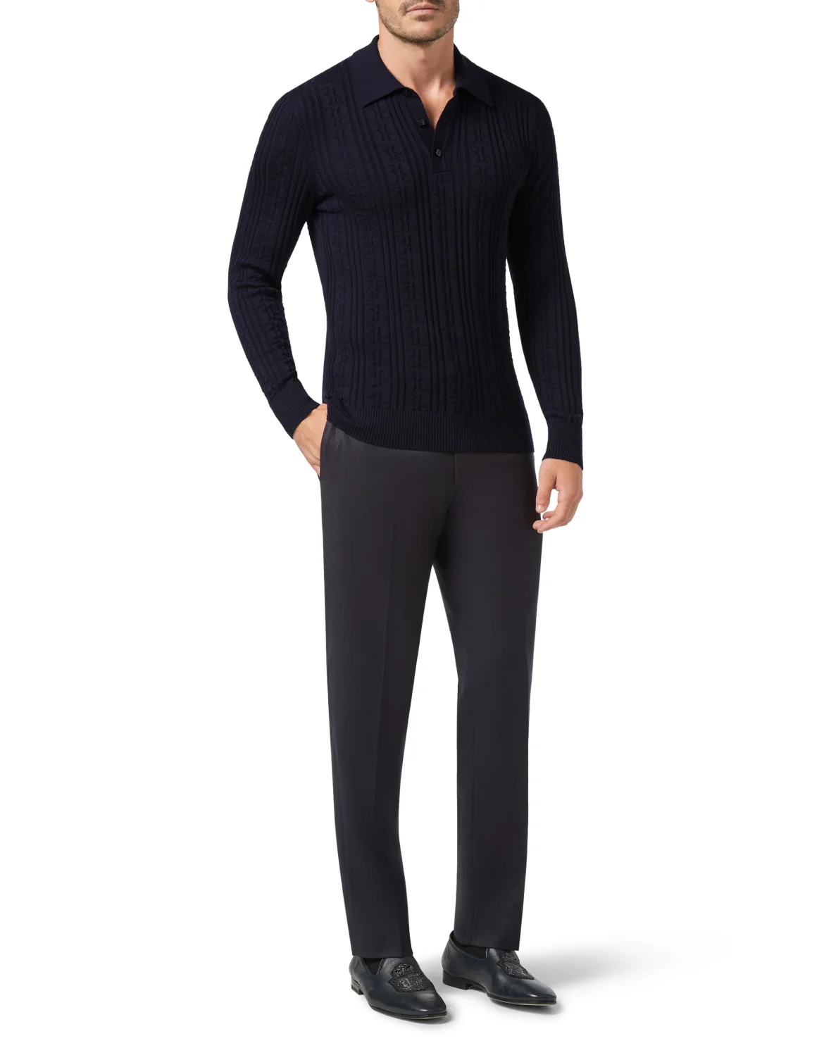 Pullover Polo-Neck LS All over BB, цвет: Синий