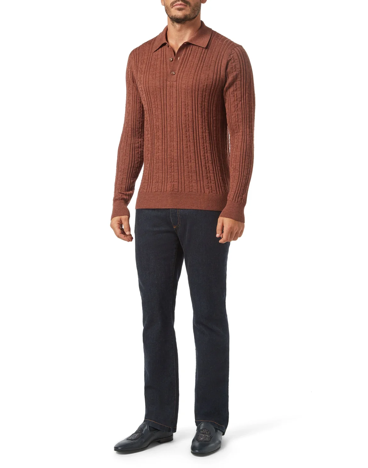 Pullover Polo-Neck LS All over BB, цвет: Коричневый
