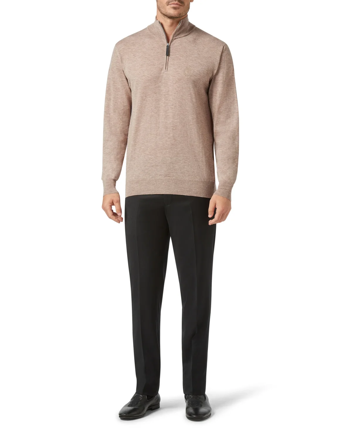 Pullover zip mock Crest, цвет: Бежевый